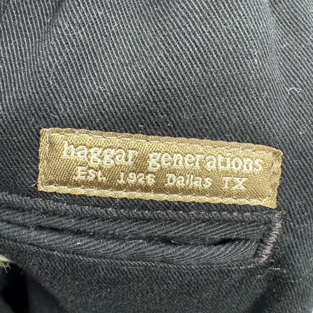 Haggar Generations Mens Black Pleated Chino Pants 42x30 Elastic Waist Cotton